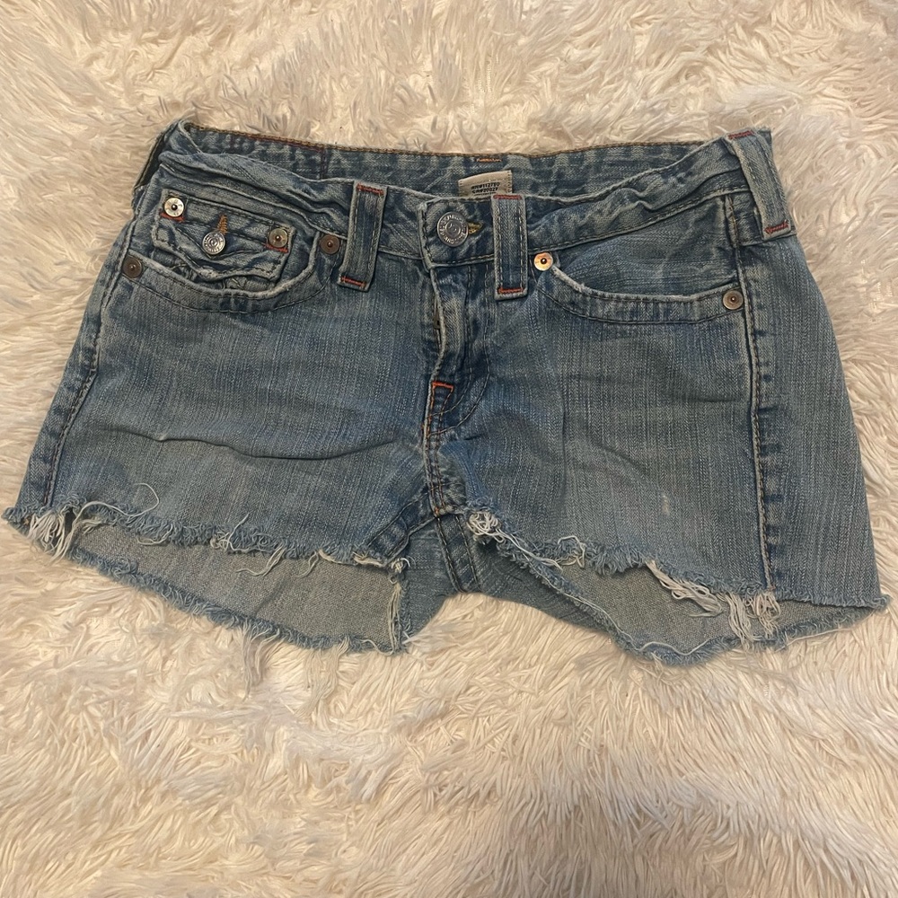 SOLD True Religion Jean Cut Off Shorts Size 29